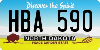ND license plate HBA590