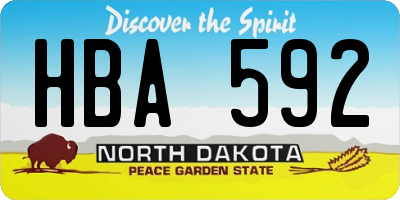 ND license plate HBA592