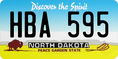 ND license plate HBA595