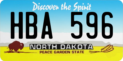 ND license plate HBA596