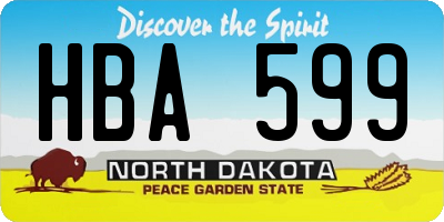 ND license plate HBA599