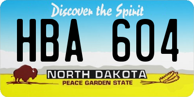 ND license plate HBA604