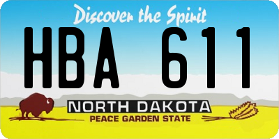 ND license plate HBA611