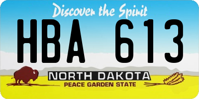 ND license plate HBA613