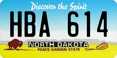 ND license plate HBA614