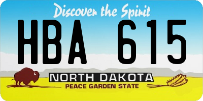 ND license plate HBA615