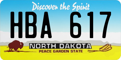 ND license plate HBA617