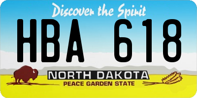 ND license plate HBA618