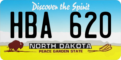 ND license plate HBA620