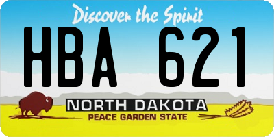ND license plate HBA621