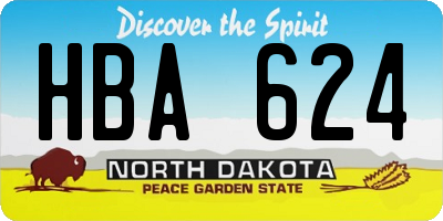ND license plate HBA624