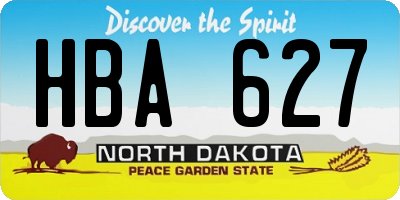ND license plate HBA627