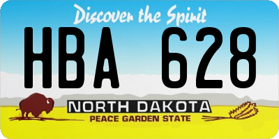 ND license plate HBA628