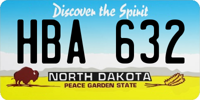 ND license plate HBA632