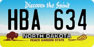 ND license plate HBA634