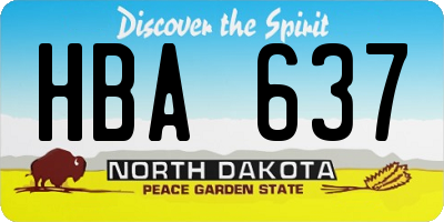 ND license plate HBA637