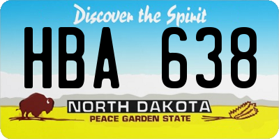 ND license plate HBA638