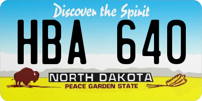 ND license plate HBA640