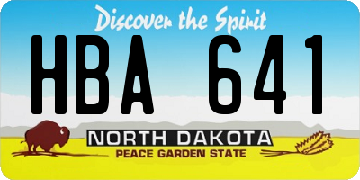 ND license plate HBA641