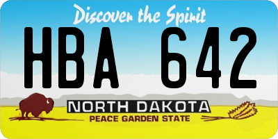 ND license plate HBA642