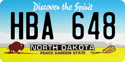 ND license plate HBA648