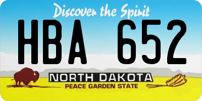 ND license plate HBA652