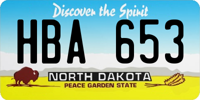 ND license plate HBA653