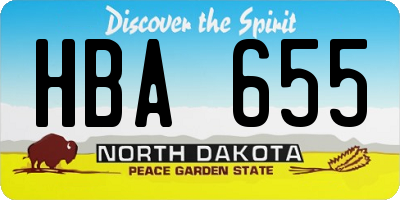 ND license plate HBA655