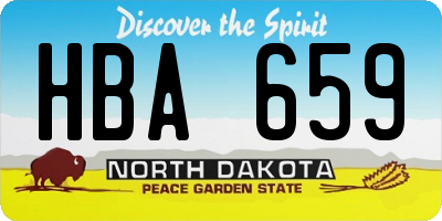 ND license plate HBA659