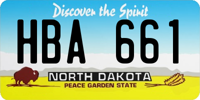 ND license plate HBA661