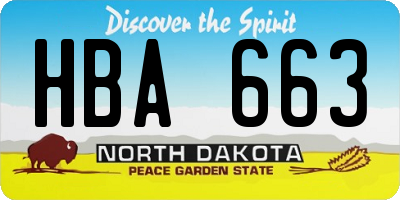 ND license plate HBA663
