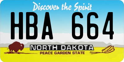 ND license plate HBA664