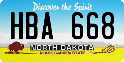 ND license plate HBA668