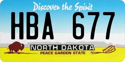 ND license plate HBA677
