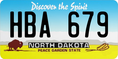 ND license plate HBA679