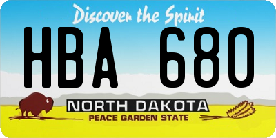 ND license plate HBA680