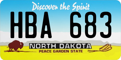 ND license plate HBA683