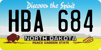 ND license plate HBA684