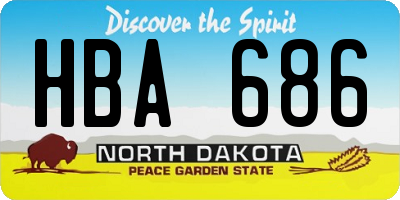ND license plate HBA686
