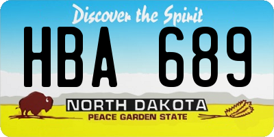 ND license plate HBA689