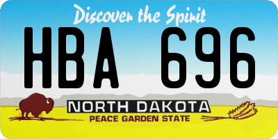 ND license plate HBA696