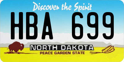 ND license plate HBA699