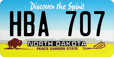 ND license plate HBA707