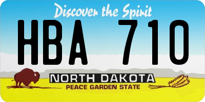 ND license plate HBA710
