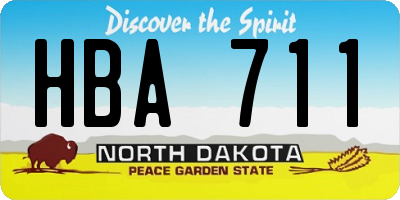 ND license plate HBA711