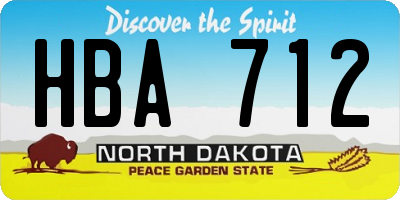 ND license plate HBA712