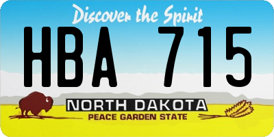 ND license plate HBA715