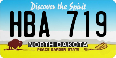 ND license plate HBA719