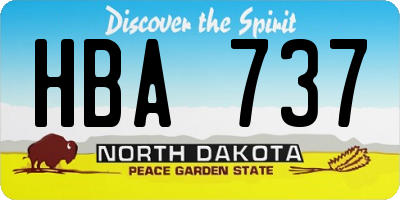 ND license plate HBA737