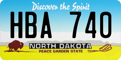 ND license plate HBA740